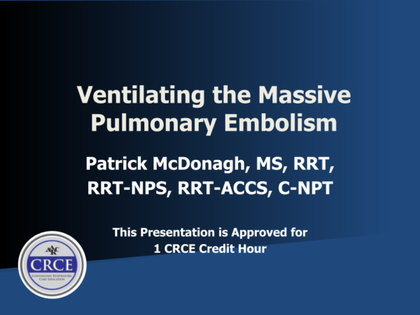 Ventilating the Massive Pulmonary