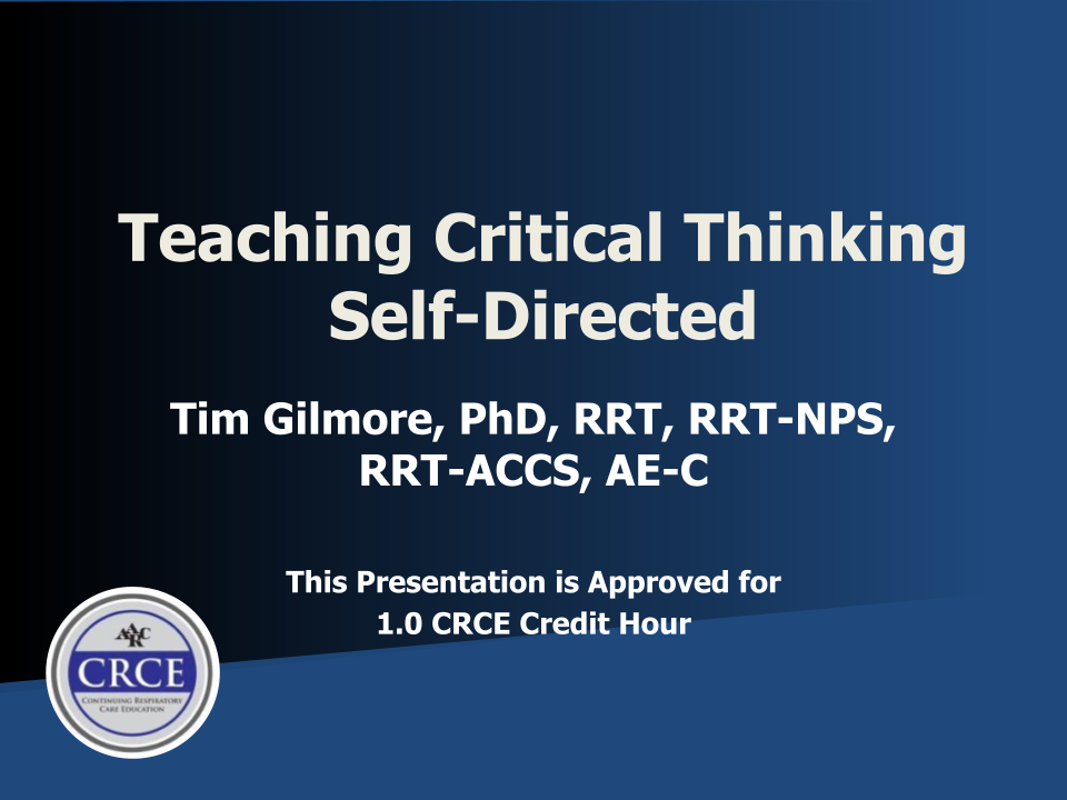 Teaching Critical Thinking Self-Directed