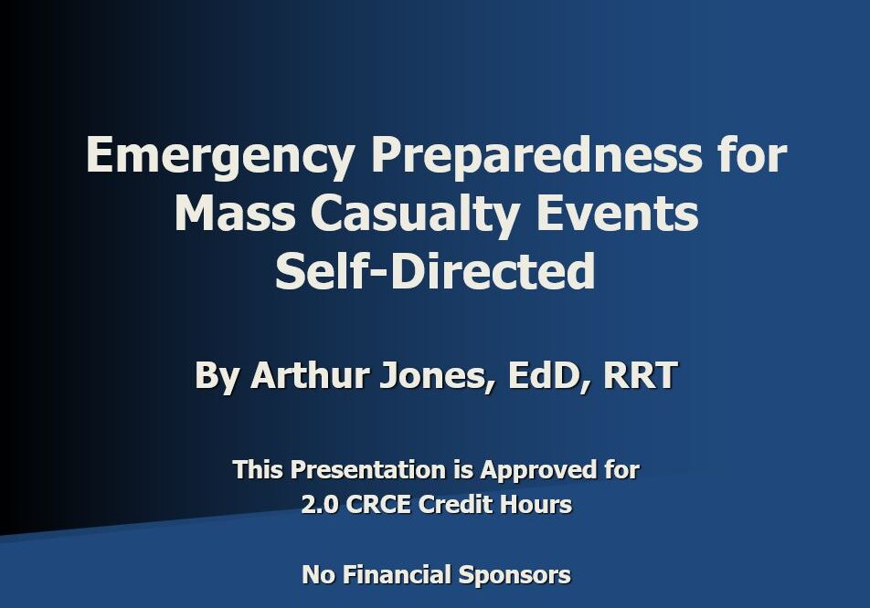 Emergency Preparedness for Mass Casualty Events Self-Directed Title Page